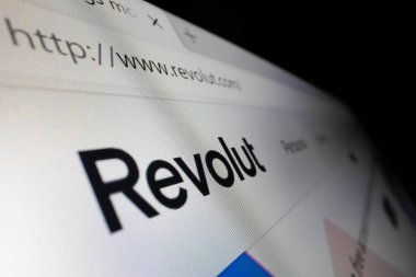 Revolut logosunun web sitesindeki yakın görüntüsü
