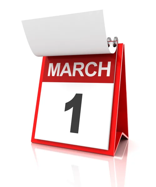 Eerste van maart kalender — Stockfoto