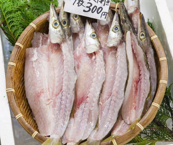 Fresh filleted fish in a Japanese market — Stock Photo, Image