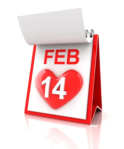 Aftelkalender voor Valentijnsdag kalender — Stockfoto