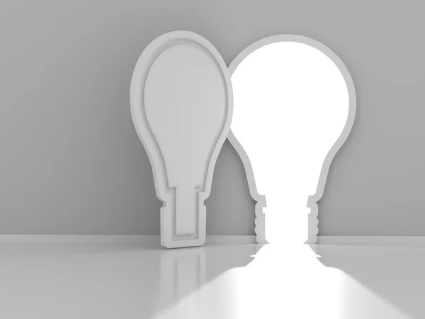 Light bulb vormige deur met copyspace, 3d renderen — Stockfoto