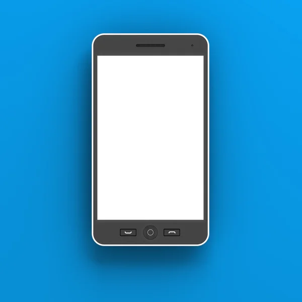 Generisches Smartphone vor blauem Hintergrund, 3D-Renderer — Stockfoto