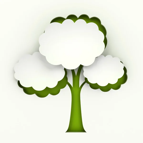 Infográfico de recorte de papel de árvore com copyspace — Fotografia de Stock