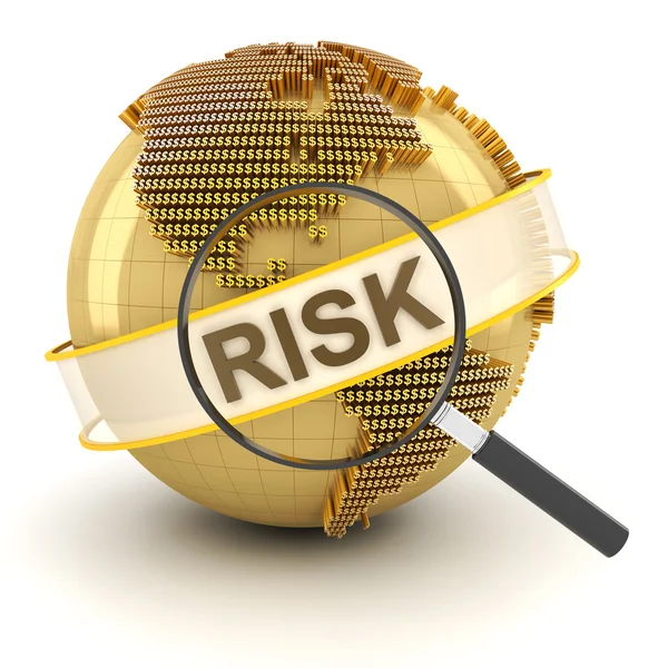 Анализ глобального финансового риска, 3d рендеринг — стоковое фото