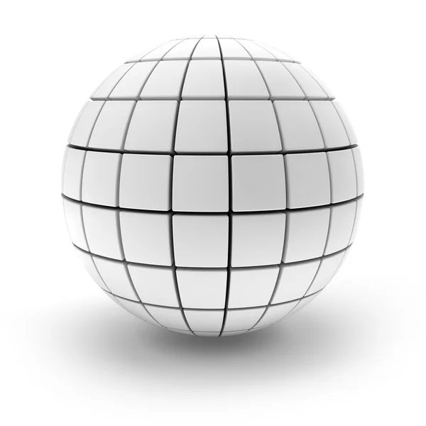 ブロック、3 d によって形成された空の球をレンダリングします。 — ストック写真