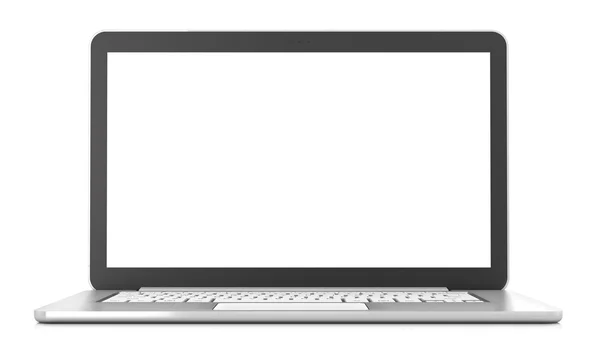 Laptop med blank skärm, 3d render — Stockfoto