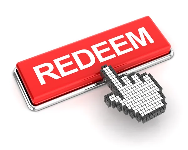 Clicking a redeem button, 3d render — Stock Photo, Image