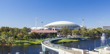 View of River Torrens and Adelaide Oval in Adelaide, Australia clipart