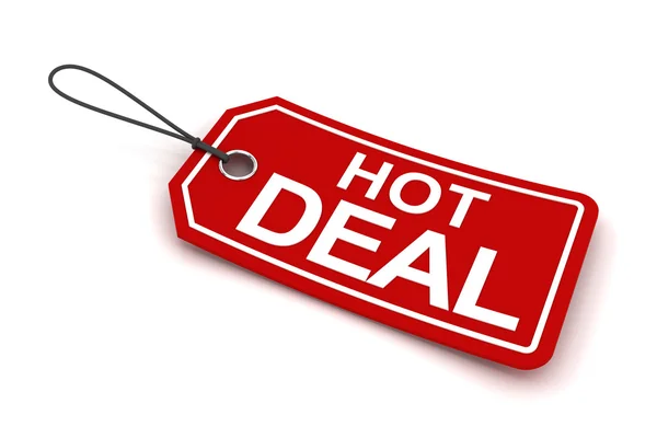 Hot deal tag, renderização 3d — Fotografia de Stock