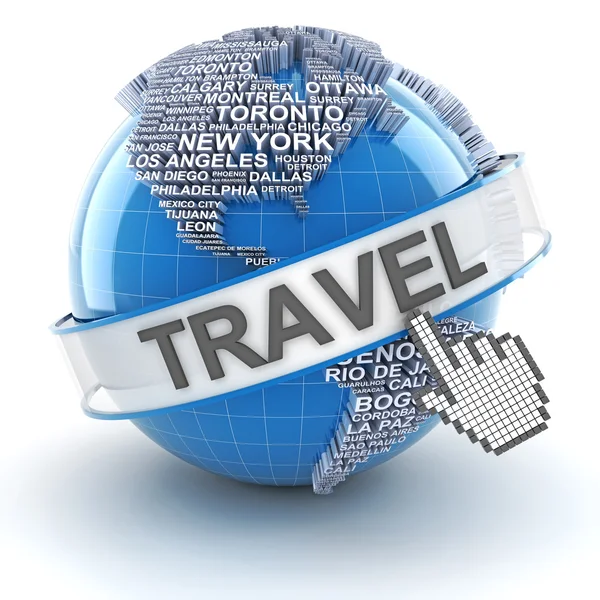 Global travel, 3d render — Stock Photo, Image