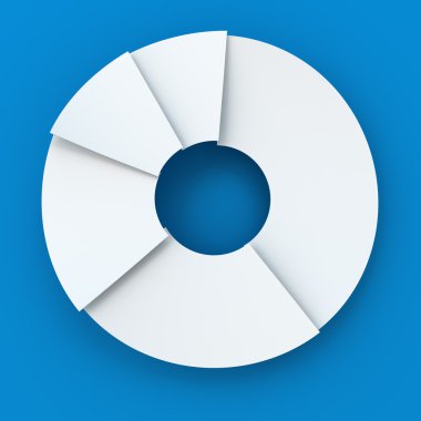 Beyaz kağıt pasta grafik, 3d render