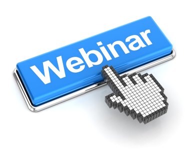 Tıklatarak bir webinar düğme, 3d render