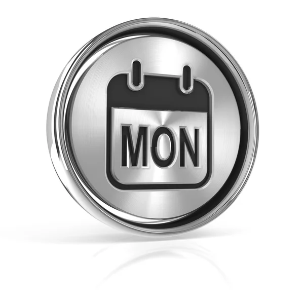 Monday metallic icon 3d render — Stock Photo, Image