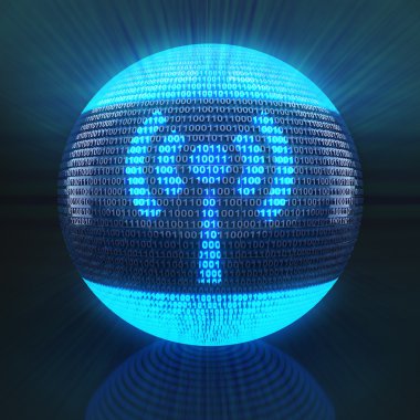 İkili kod tarafından kurulan dünya WiFi sembolü