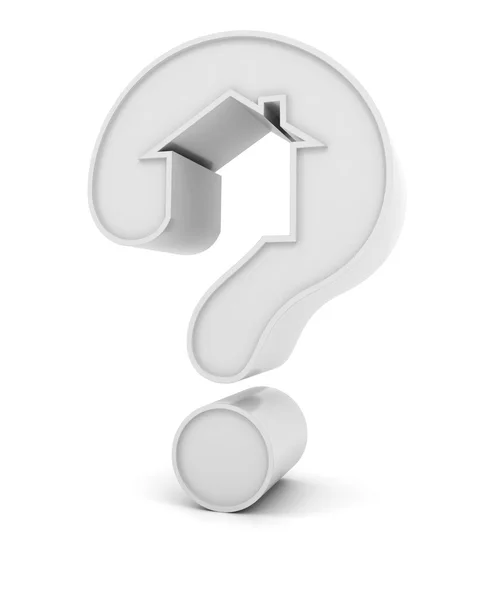 Znak zapytania w kształcie domku — Zdjęcie stockowe