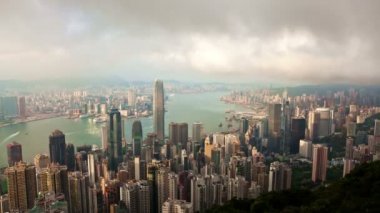 Hong Kong gece Timelapse video günden itibaren
