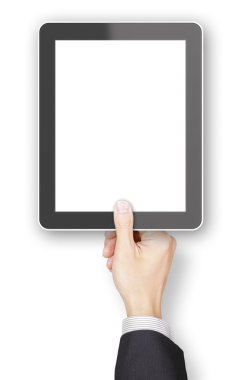 Genel 3d render tablet ile boşaltmak tutan el