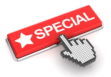 Tıkırtı üstünde özel düğme, 3d render