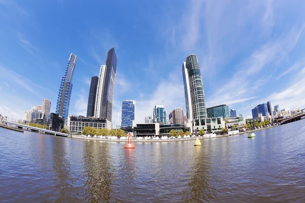 Širokoúhlého zobrazení Melbourne ve dne — Stock fotografie