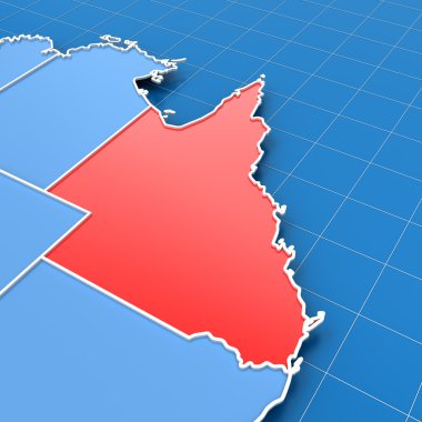 Australia map with Queensland highlighted clipart