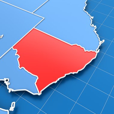 New South Wales vurgulanmış ile Avustralya harita