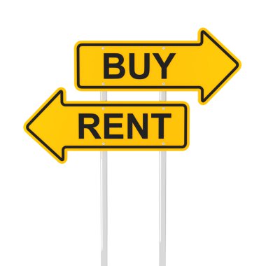 Satın almak veya kiralamak kavramı, 3d render