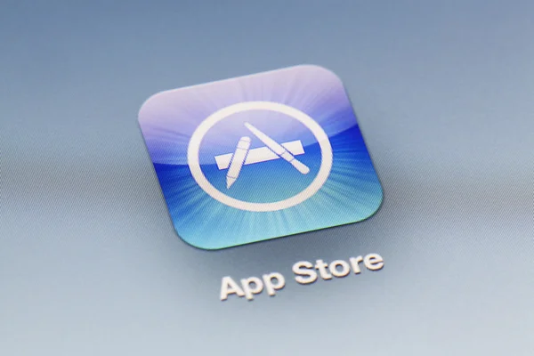 Close-up view of the App Store icon on an iPad — Stock Photo, Image