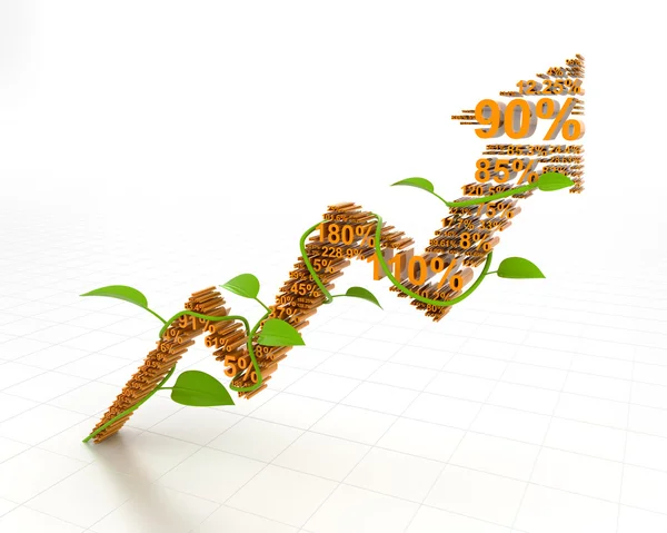 Growth arrow, 3d render — Stock Photo, Image