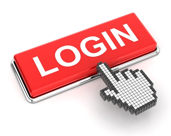 Een login-knop te klikken — Stockfoto