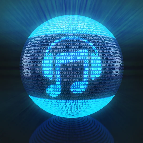 Zene ikon bináris kód által alkotott gömb — Stock Fotó