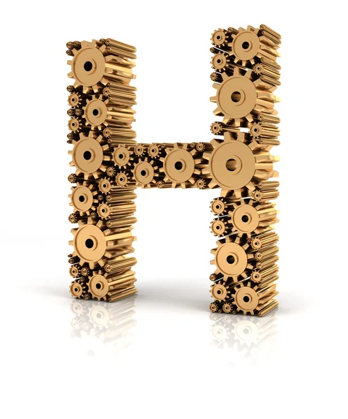 Alphabet H formed by gears — Stock Photo, Image