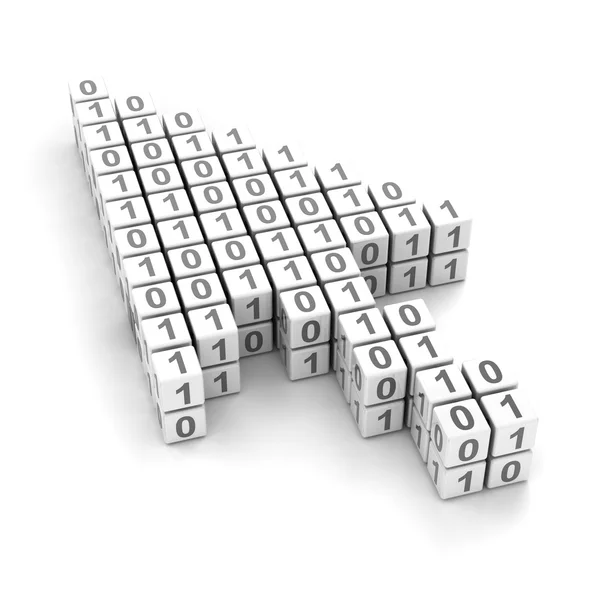 Cursor with binary code — Stock Photo, Image