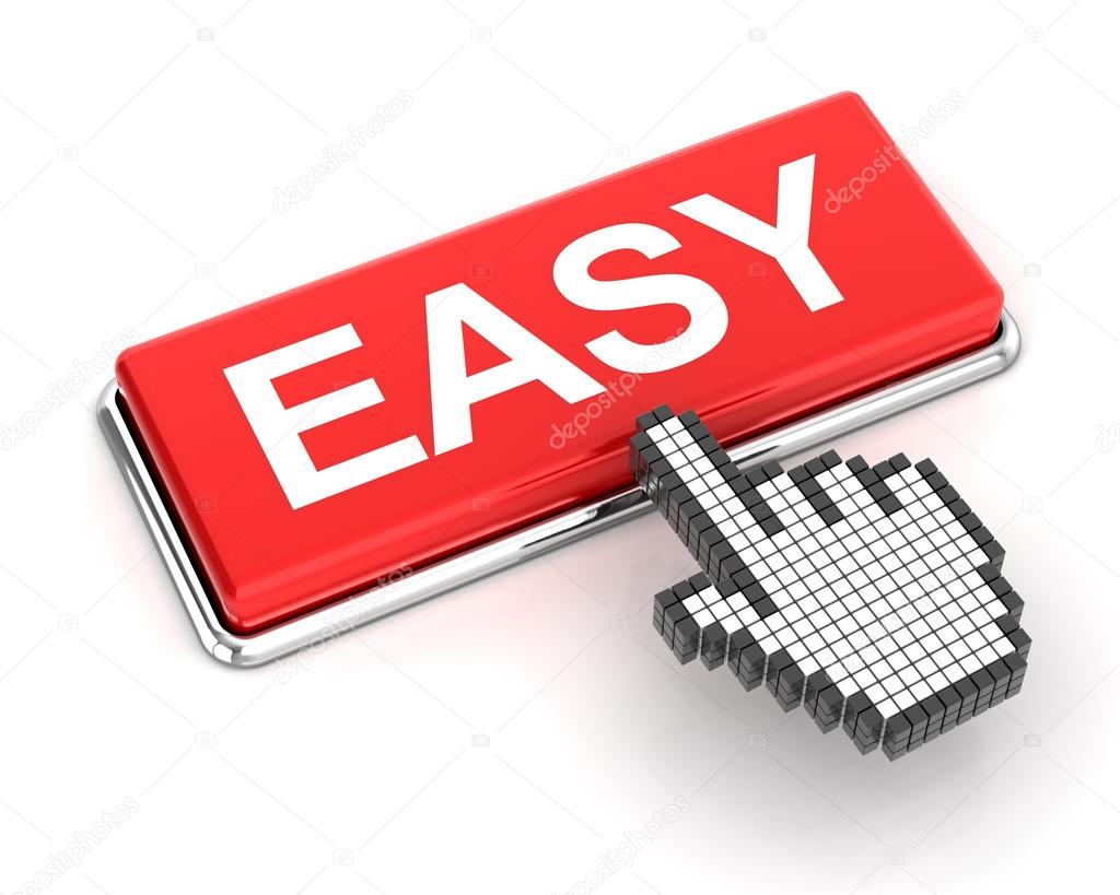 Hand cursor clicking an easy button Stock Photo by ©ymgerman 70181767
