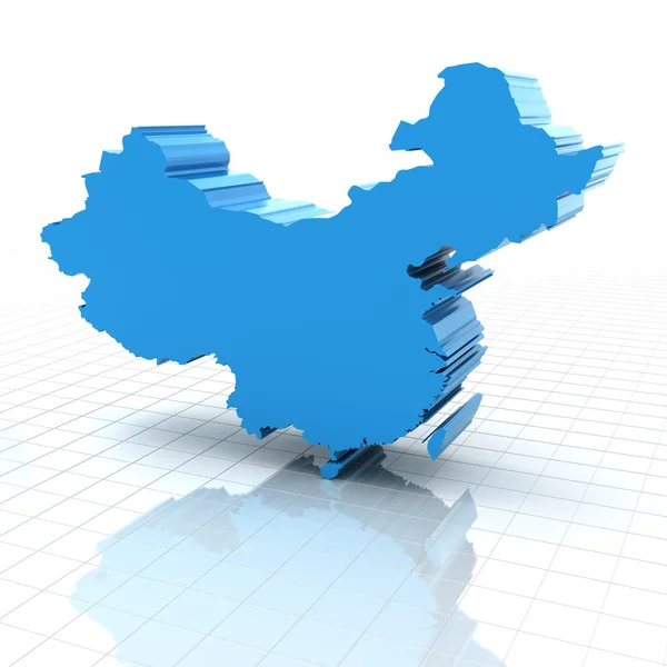 3D kaart van China — Stockfoto