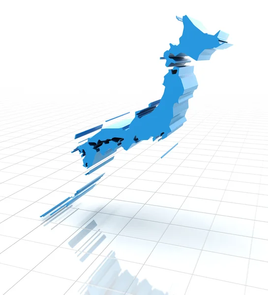 日本的挤压的地图 — 图库照片