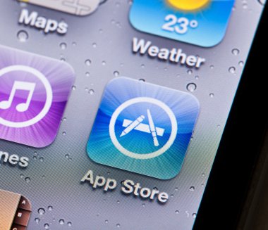 Bir iPhone App Store simgesini yakın çekim görünümünü