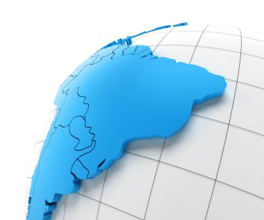 Ulusal sınırları ile Güney Amerika'nın dünya