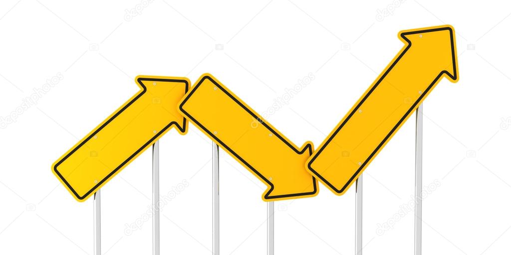 Road signs forming up and down arrows Stock Photo by ©ymgerman 77035727
