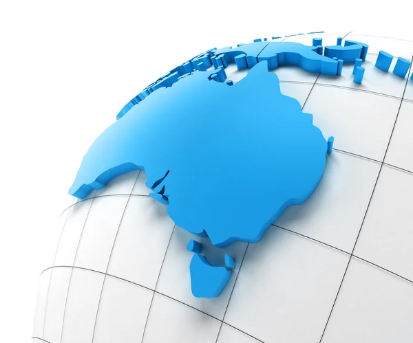 Globe of Australia with national borders — Stock Photo, Image