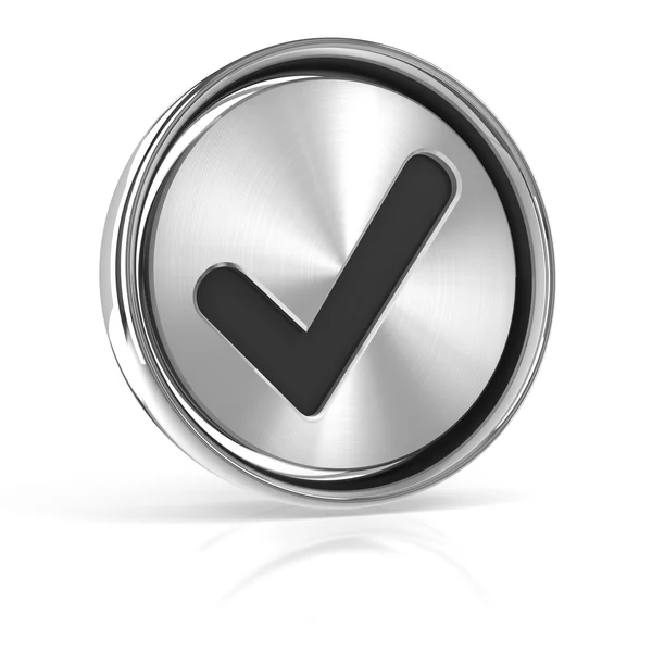 Metal tick icon — Stock Photo, Image