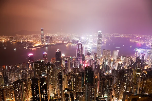 Hong Kong à noite — Fotografia de Stock