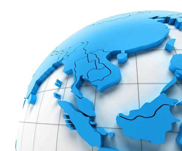 Globe of Southeast Asia with national borders — Stock Photo, Image