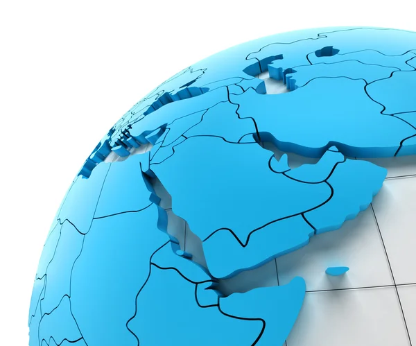 Globe of Middle east with national borders — Stock Photo, Image