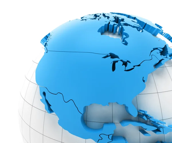 Globe of USA with national borders — Stock Photo, Image