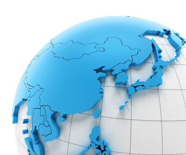 Globe of Asia with national borders — Stock Photo, Image