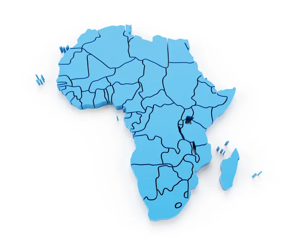 Mappa dell'Africa con confini nazionali — Foto Stock