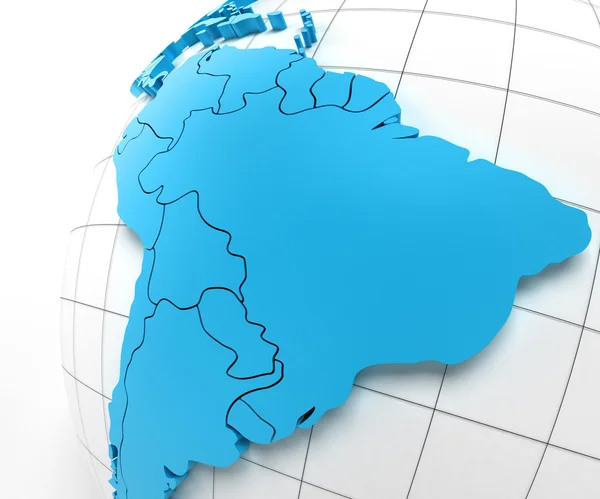 Globe of Brazil with national borders — Stock Photo, Image