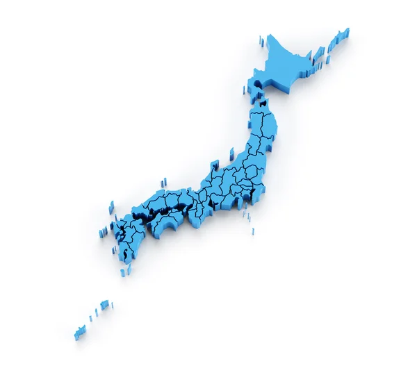 Map of Japan with provinces in separate pieces — Stock Photo, Image