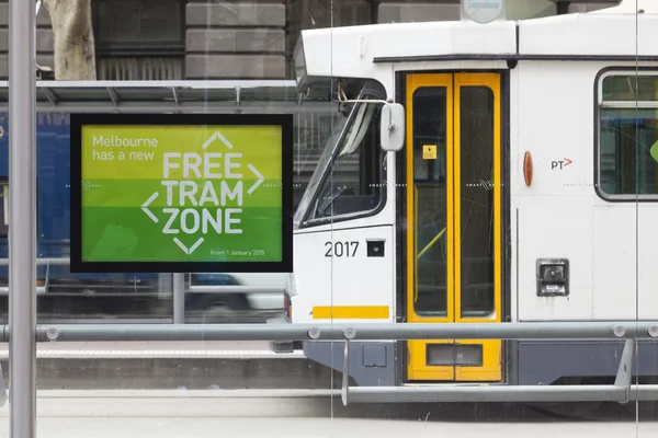 Gratis tram zone in Melbourne — Stockfoto