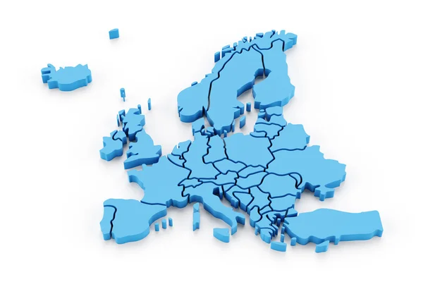 Mapa extruido de Europa —  Fotos de Stock